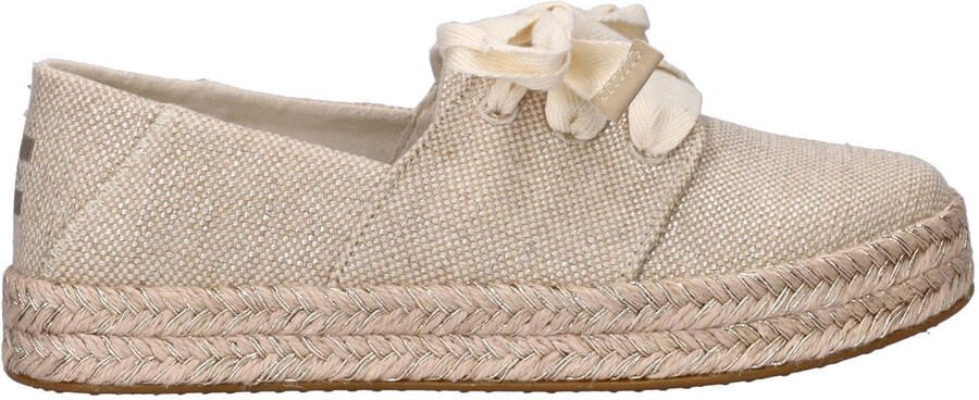 Toms Carolina Lace up katoenen espadrilles met plateauzool goud