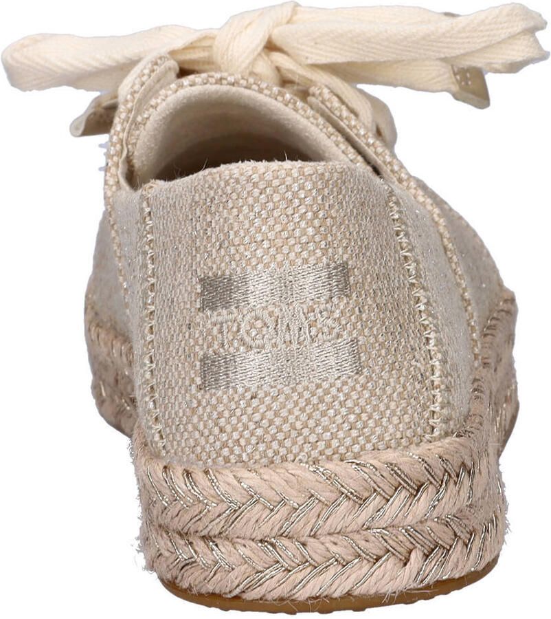Toms Carolina Lace up katoenen espadrilles met plateauzool goud - Foto 2