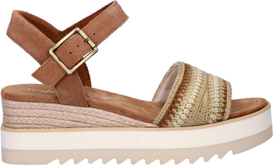 Toms Diana sandalen plateauzool beige multi