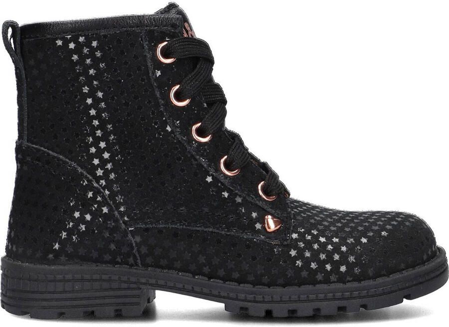 Ton & Ton Hedvig Veterboots Laarzen Met Veters Meisjes Kids Zwart - Foto 2
