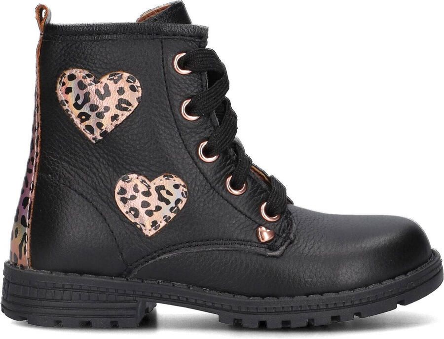 Ton & Ton Hedvig Veterboots Laarzen Met Veters Meisjes Kids Zwart - Foto 2