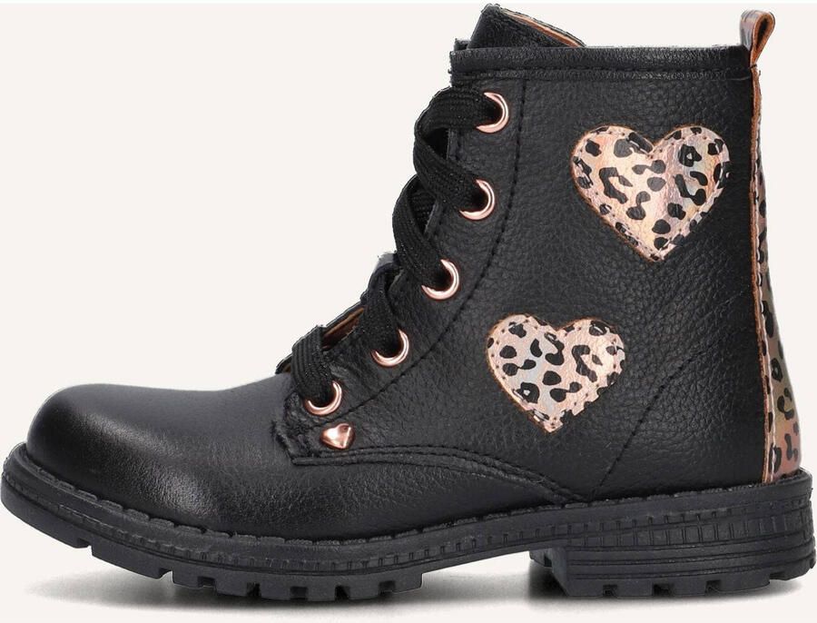 Ton & Ton Hedvig Veterboots Laarzen Met Veters Meisjes Kids Zwart - Foto 3