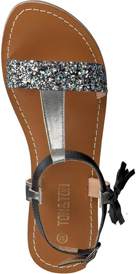 Ton & Ton Meisjes Platte sandalen Il112 Zwart Leer - Foto 3