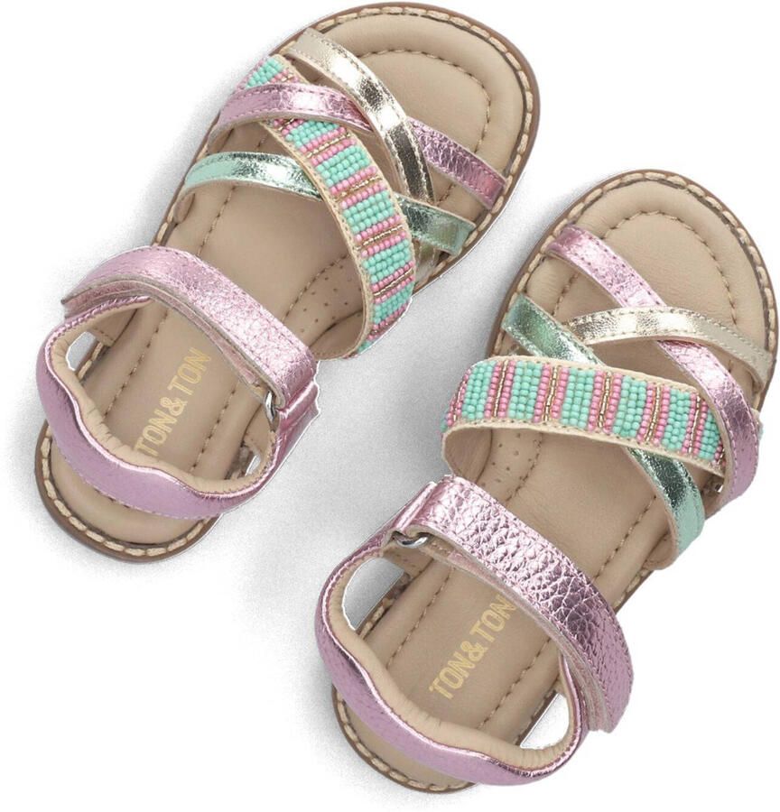 Ton & Ton Meisjes Platte sandalen Ingrid Roze Leer Normale zool - Foto 3