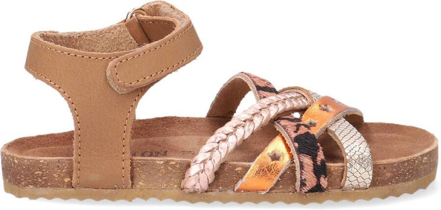 Ton & Ton Meisjes Platte sandalen Pl_omo08 Cognac Leer