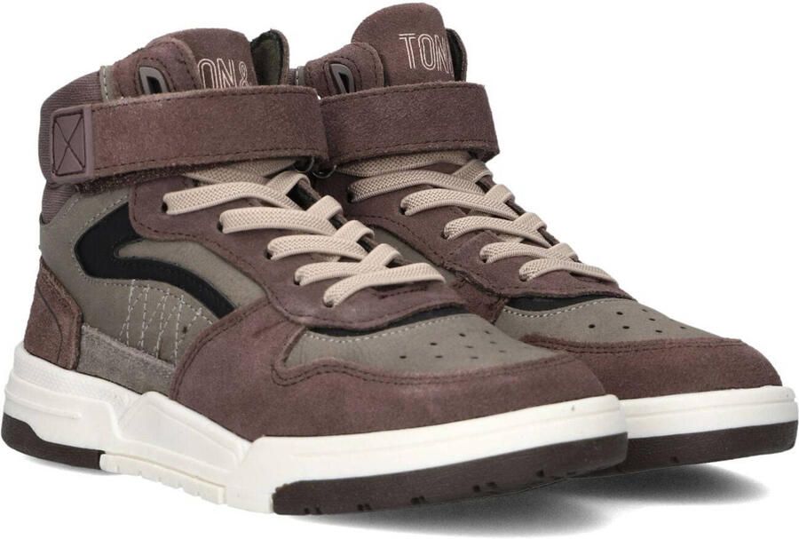 Ton & Ton Jongens Hoge sneakers Carlos Rood Suède - Foto 2