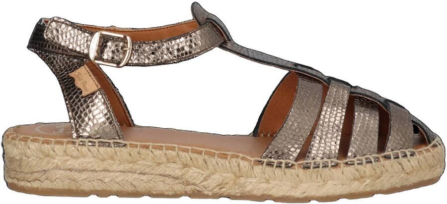 Toni Pons Evian leren espadrilles met dierenprint bruin metallic