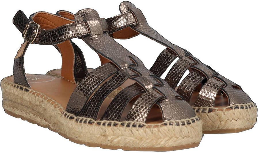 Toni Pons Evian leren espadrilles met dierenprint bruin metallic - Foto 3