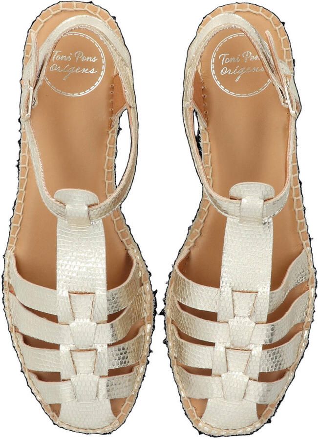 Toni Pons Evian leren espadrilles met dierenprint goud - Foto 3