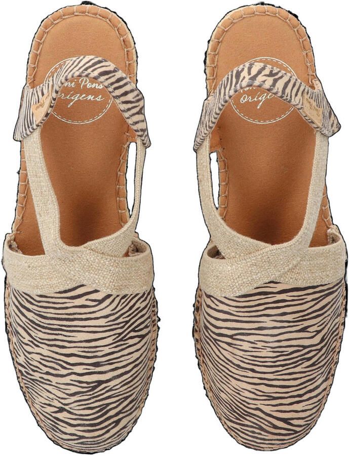 Toni Pons Terra leren espadrilles met zebraprint beige zwart - Foto 2