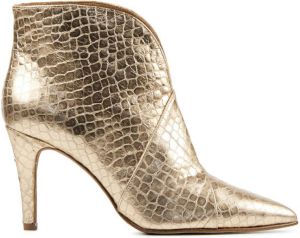 Toral enkellaarzen met crocoprint goud