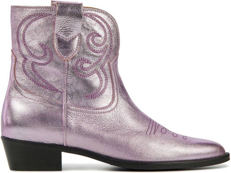 TORAL Enkellaarsjes Dames Puja Maat: 37 Materiaal: Leer Kleur: Paars
