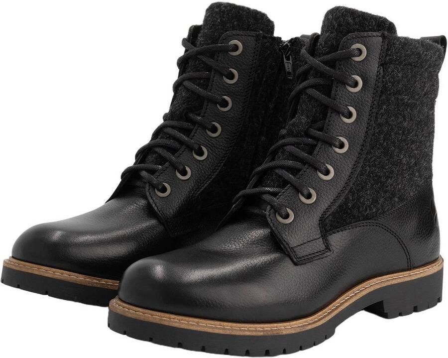 Travelin ' Folge Dames Veterboots Wol Vilt Zwart - Foto 3