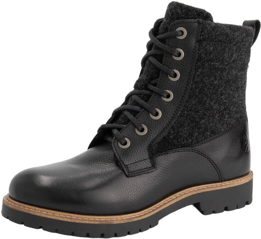 Travelin ' Folge Dames Veterboots Wol Vilt Zwart - Foto 2