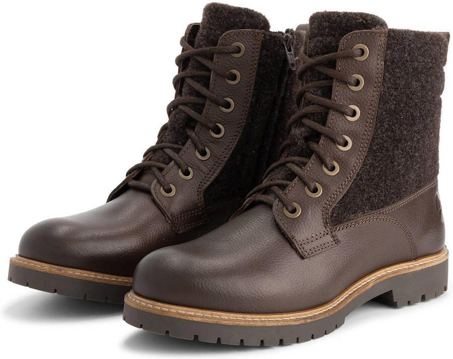 Travelin Folge gevoerde leren wandelschoenen donkerbruin - Foto 3