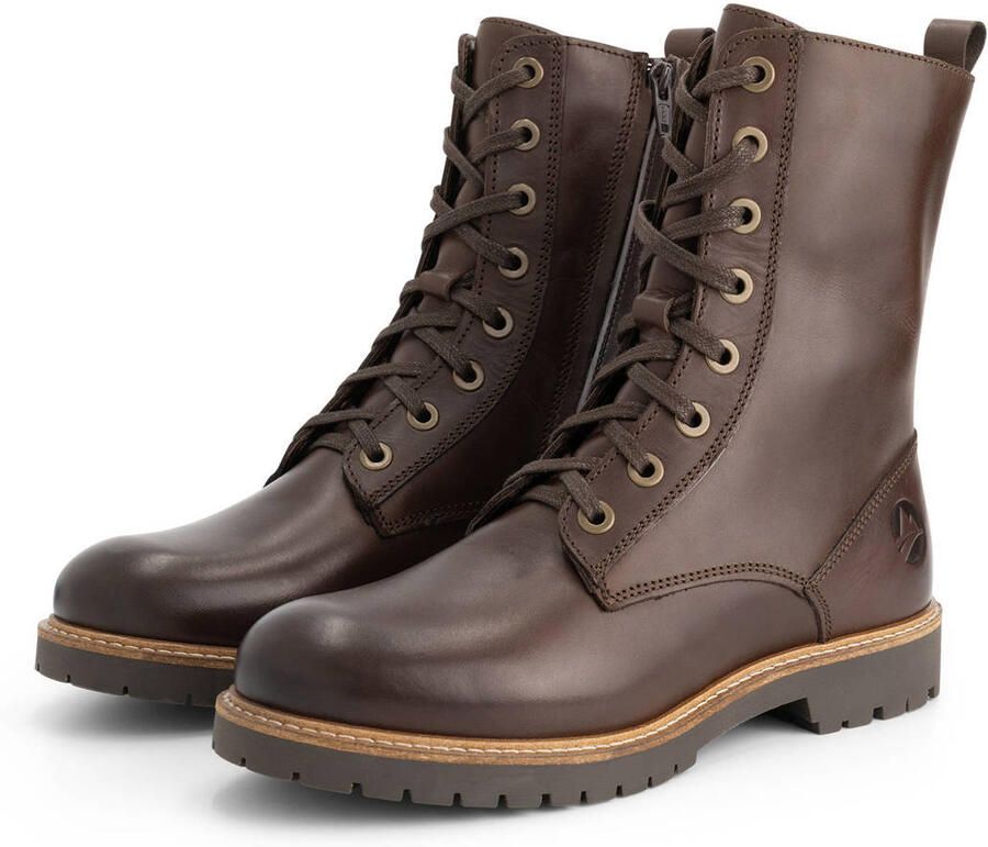 Travelin ' Forsol Dames Veterboots Leer Donkerbruin
