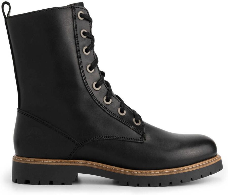 Travelin ' Forsol Dames Veterboots Leer Zwart