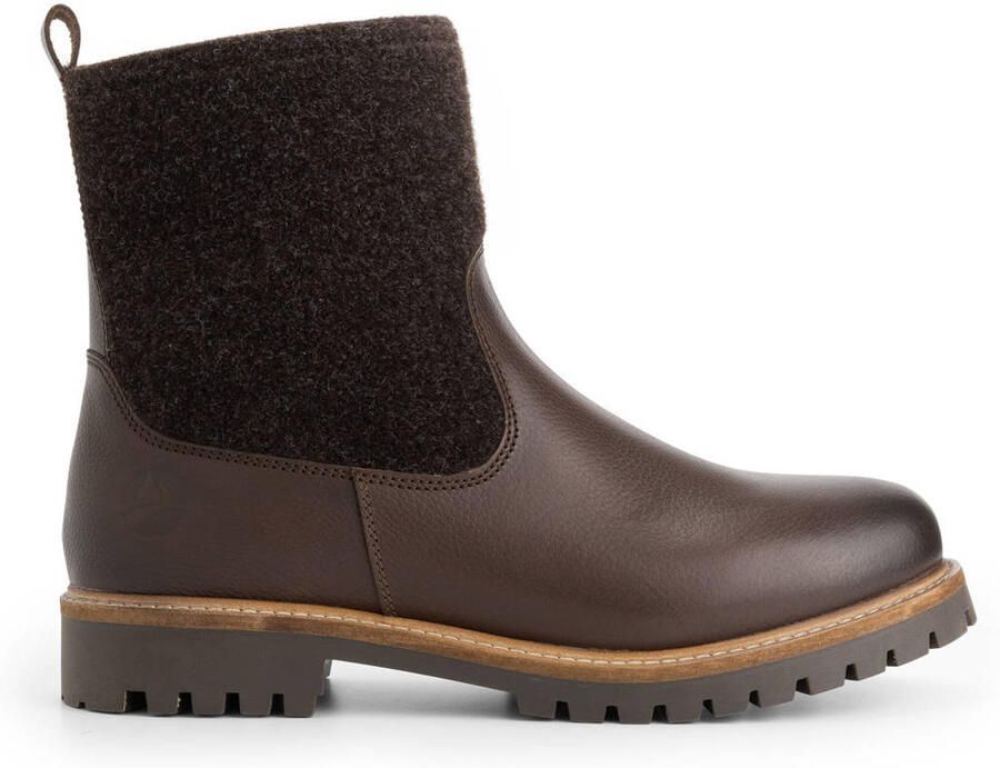 Travelin ' Gotaland Heren Enkellaarzen Wol Vilt Donkerbruin