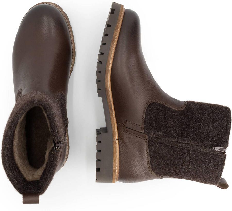 Travelin ' Gotaland Heren Enkellaarzen Wol Vilt Donkerbruin
