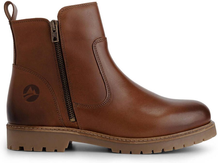 Travelin ' Karup Dames Enkellaarzen Wolgevoerd Cognac