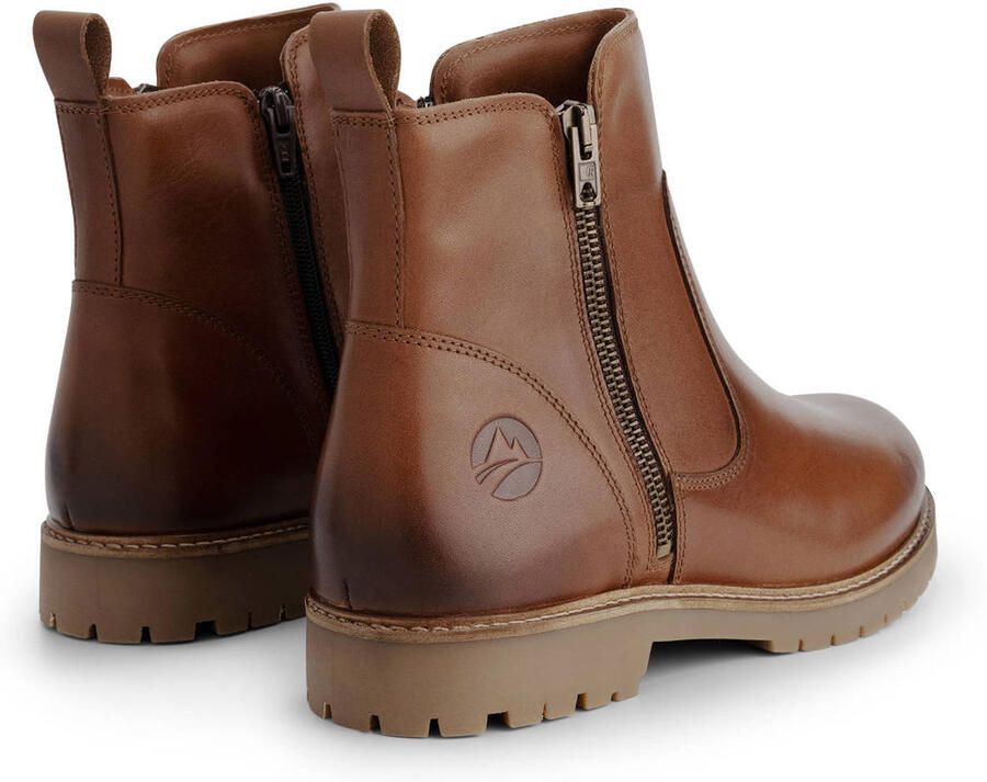 Travelin ' Karup Dames Enkellaarzen Wolgevoerd Cognac - Foto 3