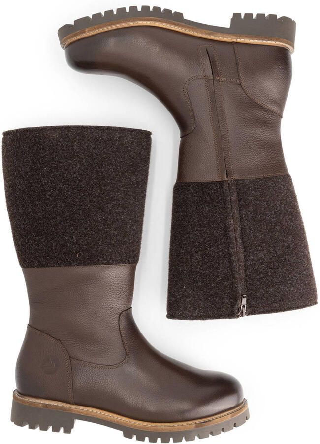 Travelin ' Lagen Heren Hoge laarzen Wol Vilt Donkerbruin - Foto 3