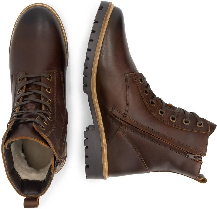 Travelin ' Rosendal Heren Veterboots met rits Wol gevoerd Donkerbruin - Foto 4
