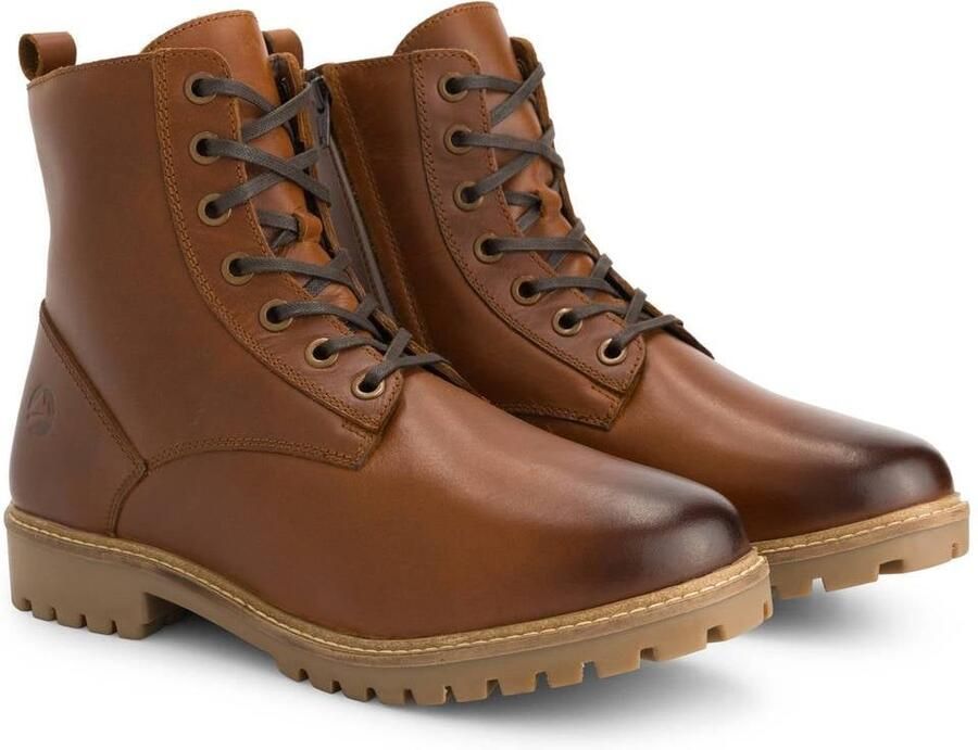 Travelin ' Rosendal Heren Veterboots met rits Wol gevoerd Cognac - Foto 2