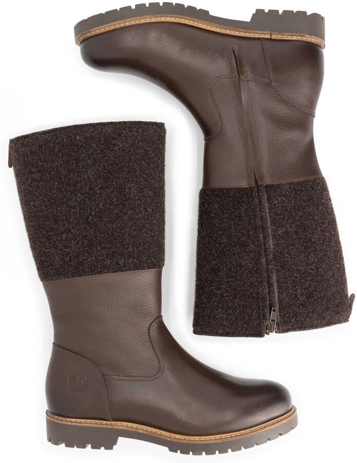 Travelin ' Skive Dames Hoge laarzen Wol Vilt Donkerbruin - Foto 2