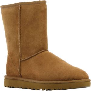 UGG Enkellaarsjes Dames Laarzen Schoenen Wol classic short II Cognac