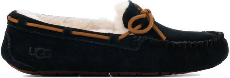 UGG Pantoffels Dames Sloffen Instappers Suède Harde zool Dichte hiel 1107949 Zwart