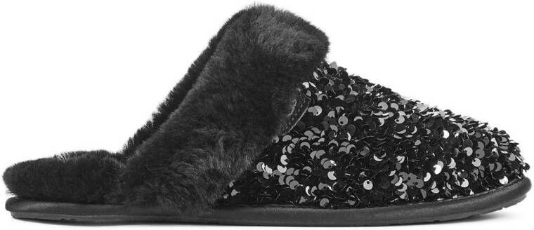 UGG Pantoffels Dames Sloffen Instappers Synthetisch Pailletten Harde zool Dichte hiel 1135140 Zwart