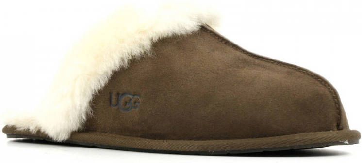 UGG Pantoffels Dames Sloffen Instappers Suède Harde zool Dichte hiel scufette II Bruin