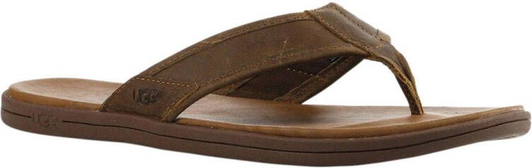 UGG Seaside Flip leren teenslippers bruin