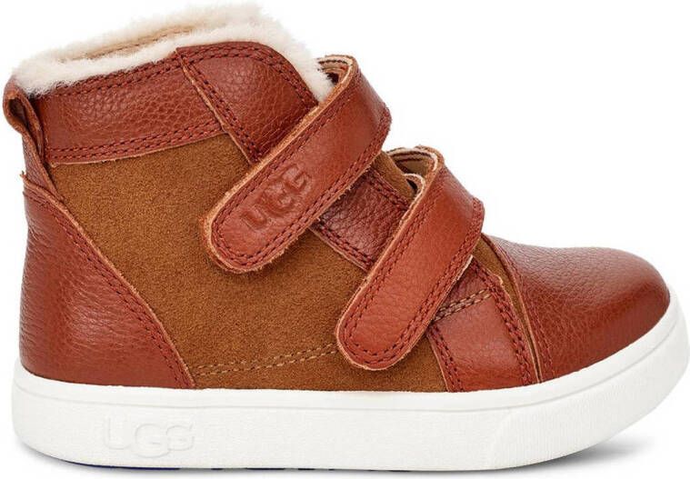 Ugg T Rennon II leren enkelboots cognac Bruin Jongens Leer Effen 23.5