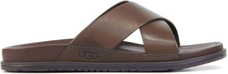 UGG Wainscott leren slippers bruin