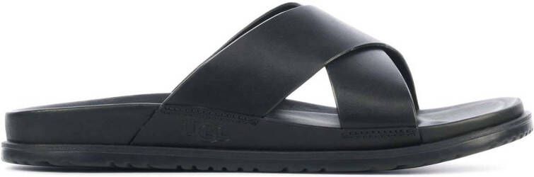 UGG Wainscott leren slippers zwart