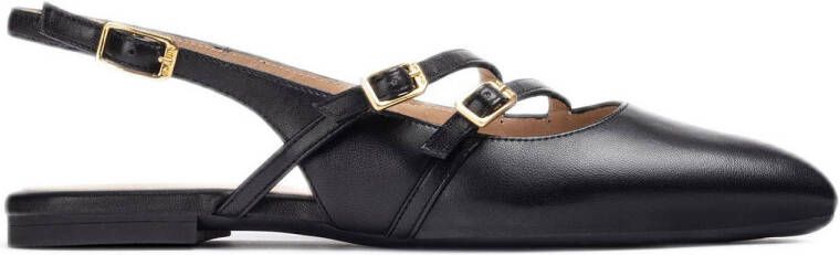 Unisa Alsip leren slingback loafers zwart