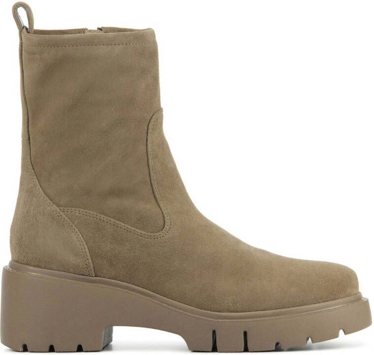 Unisa Chelsea boots Dames Laarzen Damesschoenen Suède Jofo Taupe