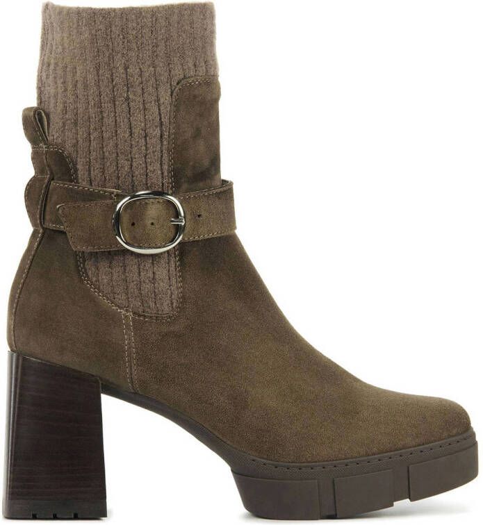 UNISA Enkellaarsjes Dames Kalexi Maat: 42 Materiaal: Suède Kleur: Taupe