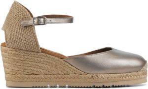 Unisa Espadrilles Dames Damesschoenen Leer Sleehak Hoogte 5 cm Caceres met Brons