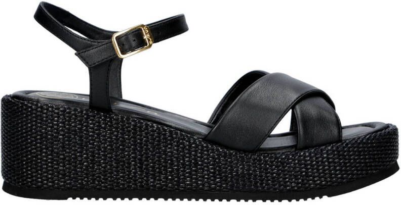 Unisa leren espadrilles zwart