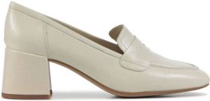 Unisa Dames Pumps Damesschoenen Leer Blokhak hoogte 5 cm Mendo Gebroken wit