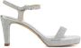 Unisa Sandalen Dames Damesschoenen Leer Glitter Blokhak hoogte Soro Zilver - Thumbnail 1