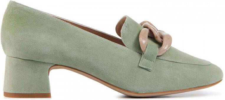 Unisa Instappers Dames Instapschoenen Damesschoenen Suède Loiso sue  Lichtgroen - Schoenen.nl