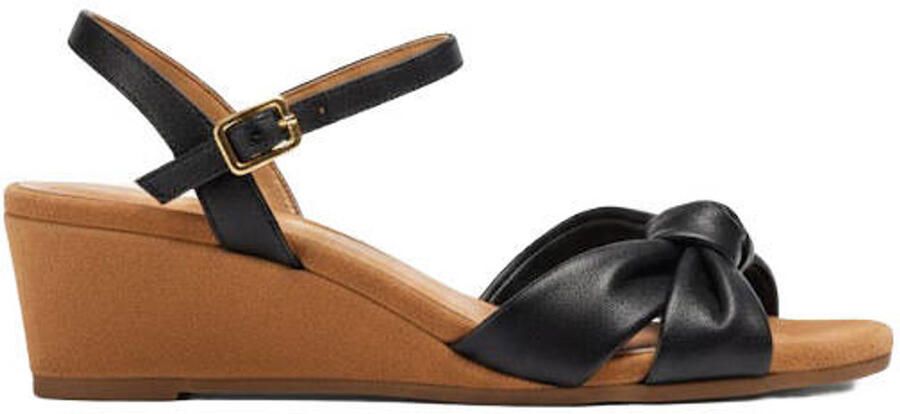 Unisa Badesi_Gra leren sandalettes zwart