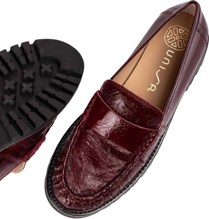 Unisa Fijo Ver lakleren loafers met profielzool bordeaux - Foto 7
