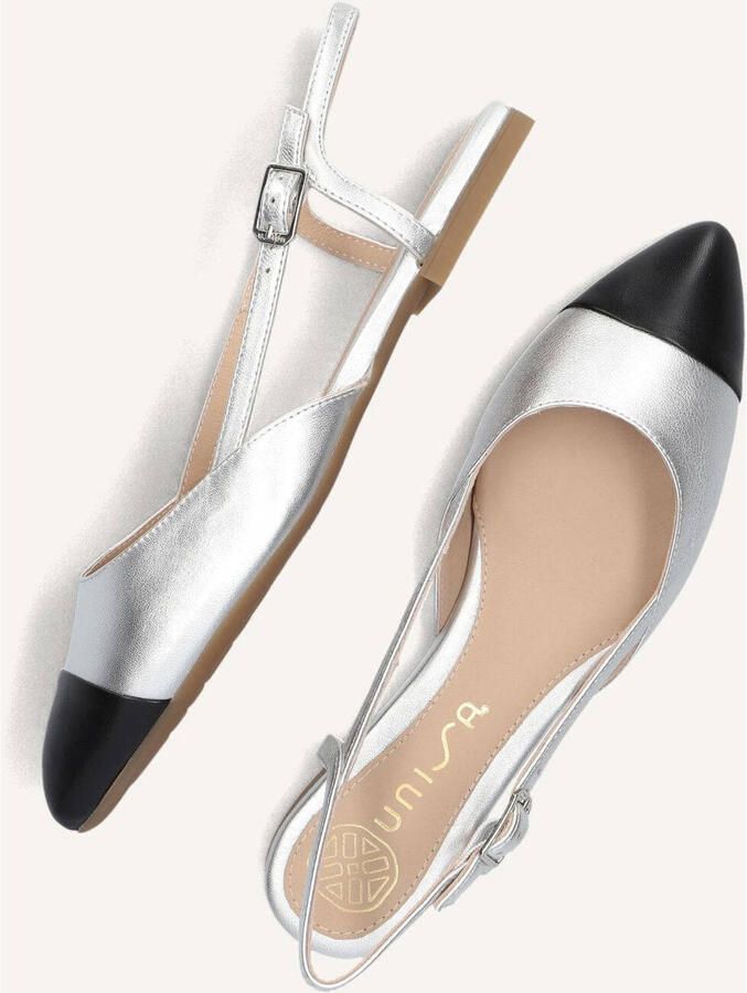 UNISA Slingbacks Dames Asley Leer Zilver - Foto 3