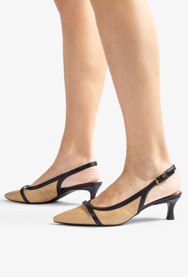 Unisa Ileso_Rn_Nto slingback pumps beige zwart - Foto 2