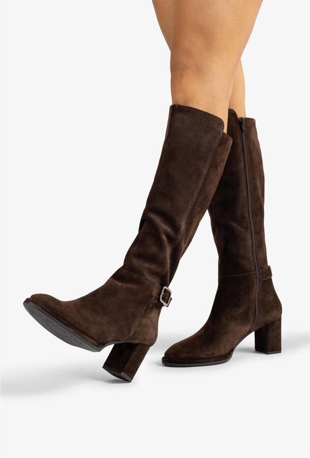 UNISA Hoge Laarzen Dames Lebrun Maat: 38 Materiaal: Suède Kleur: Bruin - Foto 2